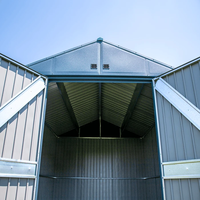 Arrow Elite Steel Storage Shed, 12x12, Blue Grey 13 Arrow Elite Steel Storage Shed, 12x12, Blue Grey - Image 13