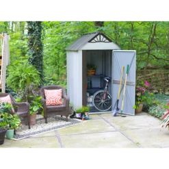 Designer™ Series Metro Steel Storage Shed, 4 Ft. X 6 Ft. -ShelterLogic || Arrow Shop dsm46 5