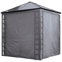 Turia Grey Polyester Curtains 10 Ft. X 12 Ft.