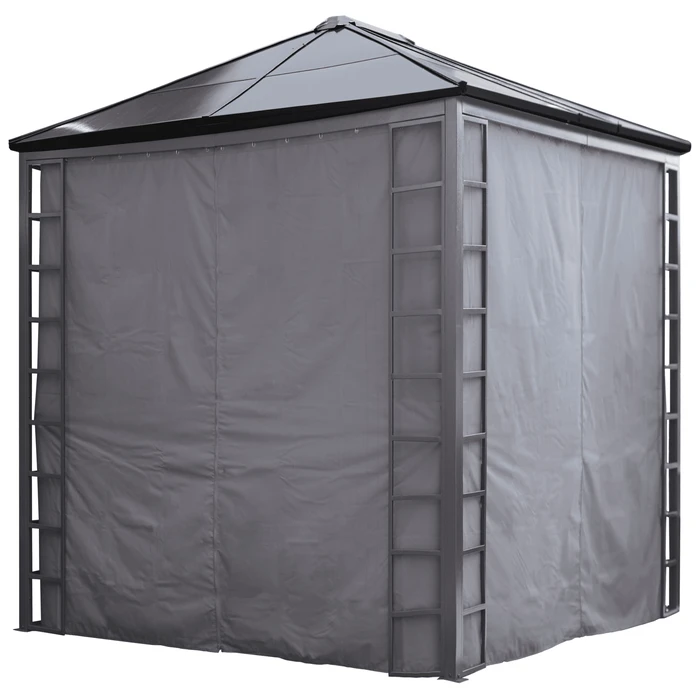 Turia Grey Polyester Curtains 10 Ft. X 12 Ft. 1 Turia Grey Polyester Curtains 10 Ft. X 12 Ft.