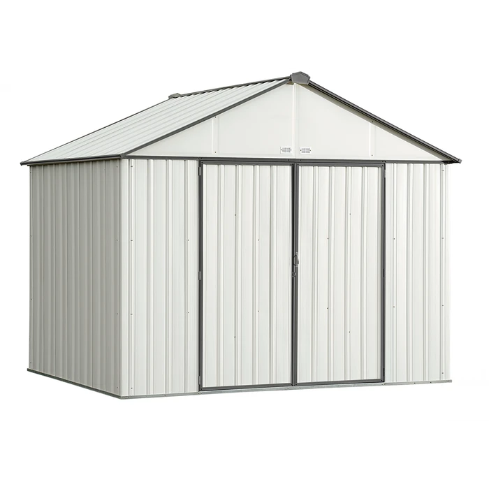 EZEE Shed® Steel Storage Shed, 10 Ft. X 8 Ft. Cream With Charcoal Trim 1 EZEE Shed® Steel Storage Shed, 10 Ft. X 8 Ft. Cream With Charcoal Trim