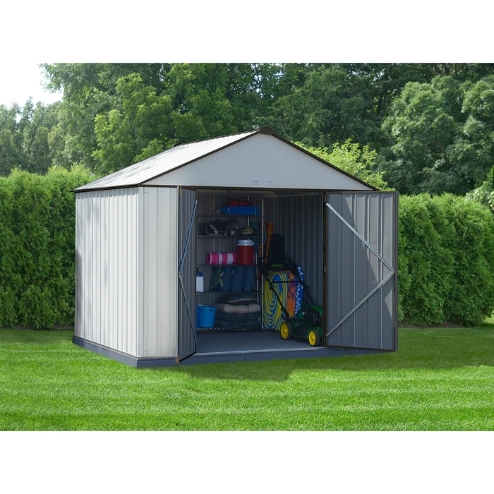 EZEE Shed® Steel Storage Shed, 10 Ft. X 8 Ft. Cream With Charcoal Trim 2 EZEE Shed® Steel Storage Shed, 10 Ft. X 8 Ft. Cream With Charcoal Trim - Image 2