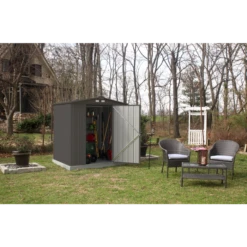 EZEE Shed® Steel Storage Shed, 6 Ft. X 5 Ft. Charcoal 9 EZEE Shed® Steel Storage Shed, 6 Ft. X 5 Ft. Charcoal -ShelterLogic || Arrow Shop ez6565lvcc 2