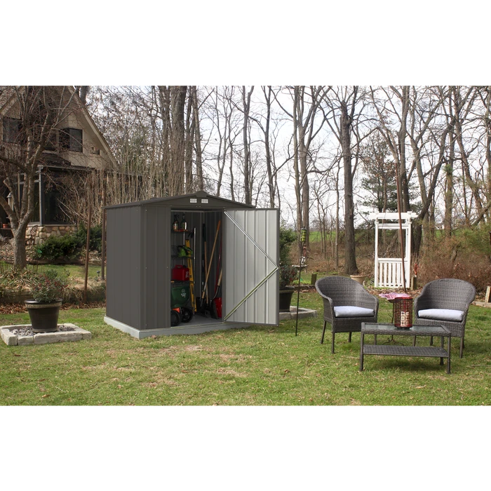 EZEE Shed® Steel Storage Shed, 6 Ft. X 5 Ft. Charcoal 3 EZEE Shed® Steel Storage Shed, 6 Ft. X 5 Ft. Charcoal - Image 3