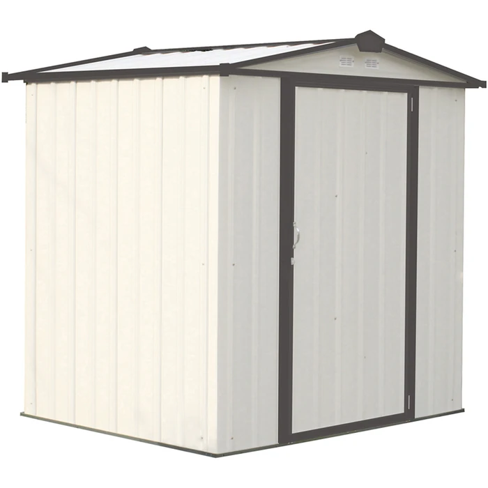EZEE Shed® Steel Storage Shed, 6 Ft. X 5 Ft. Cream With Charcoal Trim 1 EZEE Shed® Steel Storage Shed, 6 Ft. X 5 Ft. Cream With Charcoal Trim