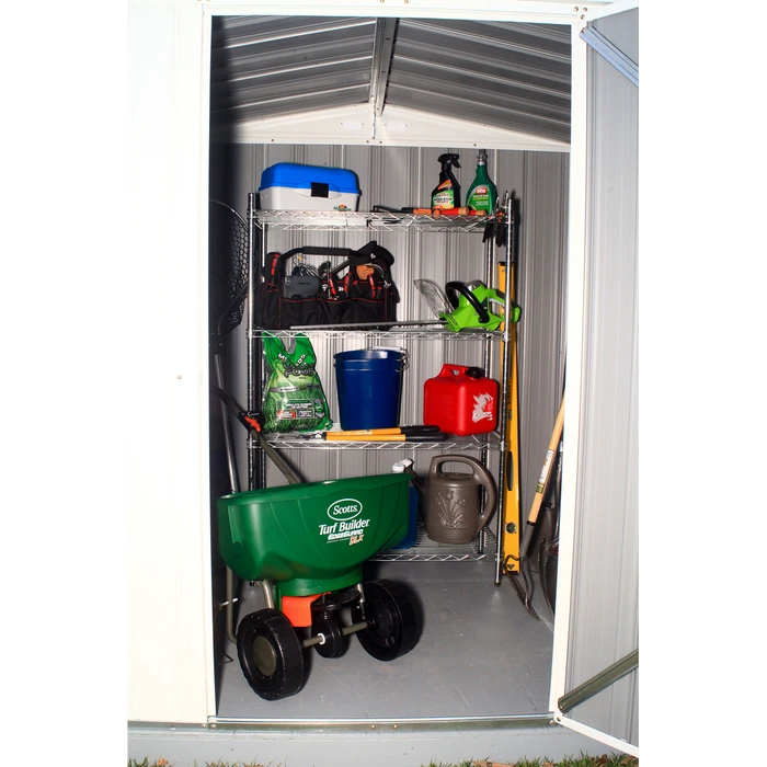 EZEE Shed® Steel Storage Shed, 6 Ft. X 5 Ft. Cream With Charcoal Trim 4 EZEE Shed® Steel Storage Shed, 6 Ft. X 5 Ft. Cream With Charcoal Trim - Image 4