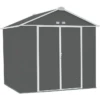 EZEE Shed® Steel Storage Shed, 8 Ft. X 7 Ft. Charcoal With Cream Trim