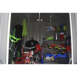 EZEE Shed® Steel Storage Shed, 8 Ft. X 7 Ft. Charcoal With Cream Trim 12 EZEE Shed® Steel Storage Shed, 8 Ft. X 7 Ft. Charcoal With Cream Trim -ShelterLogic || Arrow Shop ez8772hvcccr 3