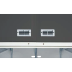 EZEE Shed® Steel Storage Shed, 8 Ft. X 7 Ft. Charcoal With Cream Trim 15 EZEE Shed® Steel Storage Shed, 8 Ft. X 7 Ft. Charcoal With Cream Trim -ShelterLogic || Arrow Shop ez8772hvcccr 6