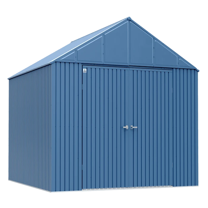 Arrow Elite Steel Storage Shed, 12x12, Blue Grey 1 Arrow Elite Steel Storage Shed, 12x12, Blue Grey