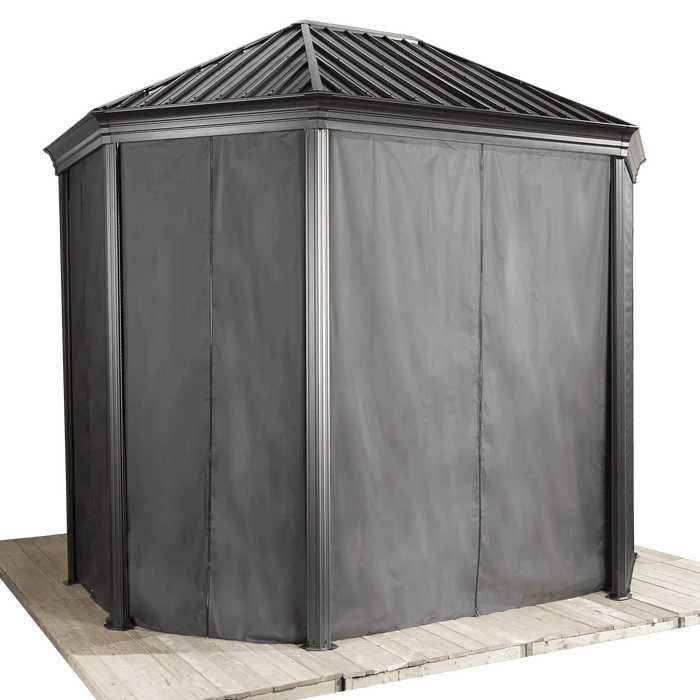 Curtains For Komodo Gazebo, 12 Ft. X 15 Ft. Gray, Gazebo Not Included 3 Curtains For Komodo Gazebo, 12 Ft. X 15 Ft. Gray, Gazebo Not Included - Image 3