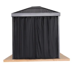 Skylight Black Spun Polyester Curtains 10 Ft. X 12 Ft.