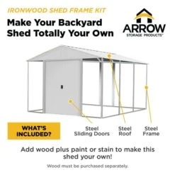 Ironwood Shed Frame Kit 10 Ironwood Shed Frame Kit -ShelterLogic || Arrow Shop ironwood frame iwc88 iwa88 iwc108 iwa108 iwc1012 iwa1012