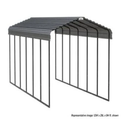 Arrow Carport 12x29x09 Charcoal BKP -ShelterLogic || Arrow Shop jrken5fqygoqewyspoh0 1