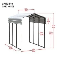 Arrow Carport 10x15x09 Charcoal BKP