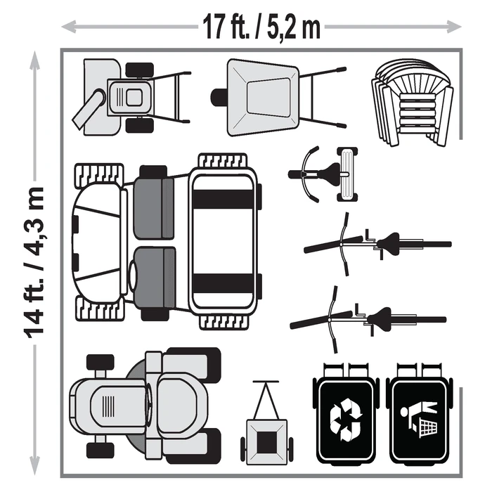Arrow Classic Metal Shed, 14 X 17, Blue Grey 6 Arrow Classic Metal Shed, 14 X 17, Blue Grey - Image 6