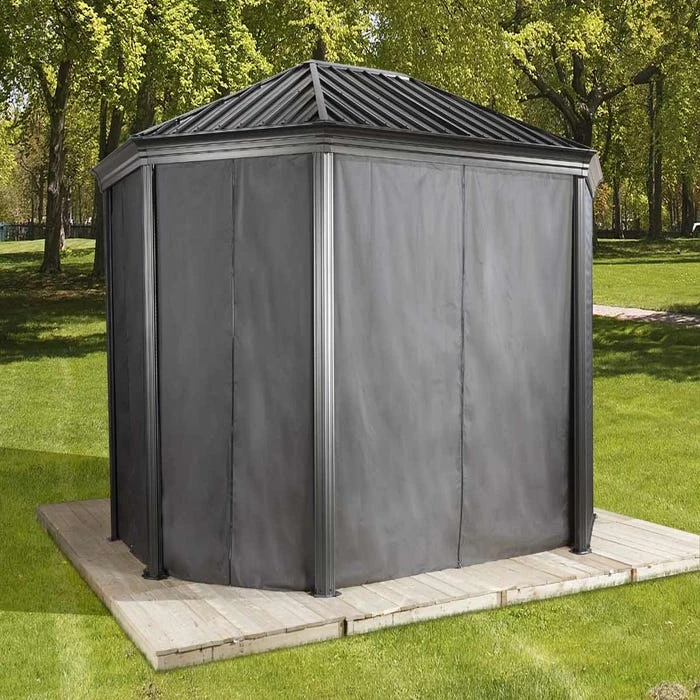 Curtains For Komodo Gazebo, 12 Ft. X 18 Ft. Gray, Gazebo Not Included 2 Curtains For Komodo Gazebo, 12 Ft. X 18 Ft. Gray, Gazebo Not Included - Image 2