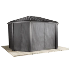 Curtains For Komodo Gazebo, 12 Ft. X 15 Ft. Gray, Gazebo Not Included