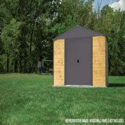 ShelterLogic || Arrow Shop 18 Ironwood Steel Hybrid Shed Kit 8 X 2 Ft. Galvanized Anthracite