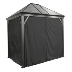 Sojag Black Curtains For Monaco/Messina/Mykonos/Moreno Gazebo, 10 Ft. X 14 Ft., Polyester, Outdoor Shades