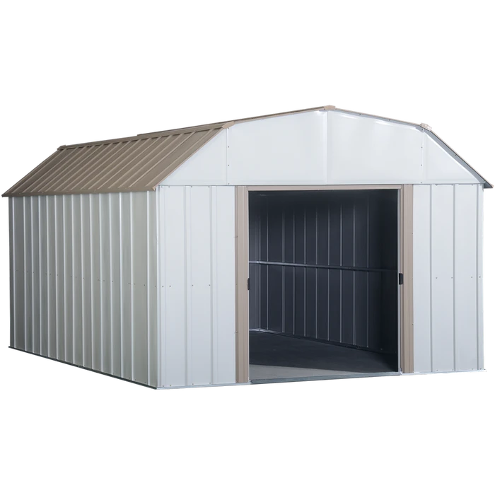Lexington Steel Storage Shed, 10 Ft. X 14 Ft. Eggshell 1 Lexington Steel Storage Shed, 10 Ft. X 14 Ft. Eggshell