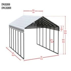 Arrow Carport 20x29x09 Charcoal BKP -ShelterLogic || Arrow Shop mepkmannkrvv2v29mhns