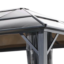 Meridien Hardtop Gazebo, 12 Ft. X 16 Ft. Dark Gray -ShelterLogic || Arrow Shop meridien drkgrey detail image 02