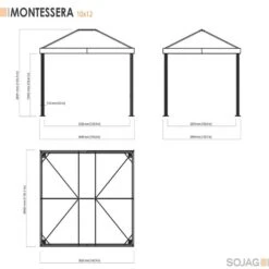 Monteserra 10 X 12 Ft. Gazebo, Dark Grey -ShelterLogic || Arrow Shop montessera 10x12 schematic