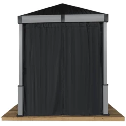 Lena Black Spun Polyester Curtains 12 Ft. X 12 Ft.