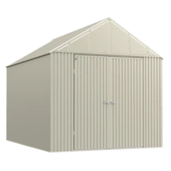 Arrow Elite Steel Storage Shed, 12x16, Cool Grey