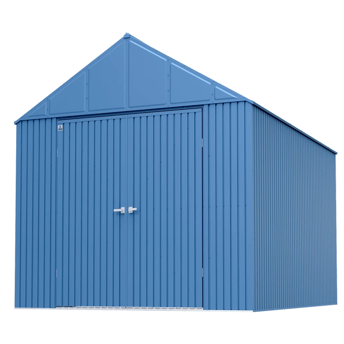 Arrow Elite Steel Storage Shed, 12x16, Blue Grey 3 Arrow Elite Steel Storage Shed, 12x16, Blue Grey - Image 3
