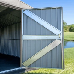 Arrow Elite Steel Storage Shed, 6x6, Cool Grey -ShelterLogic || Arrow Shop obrhfuuazi4lvy9nj32a