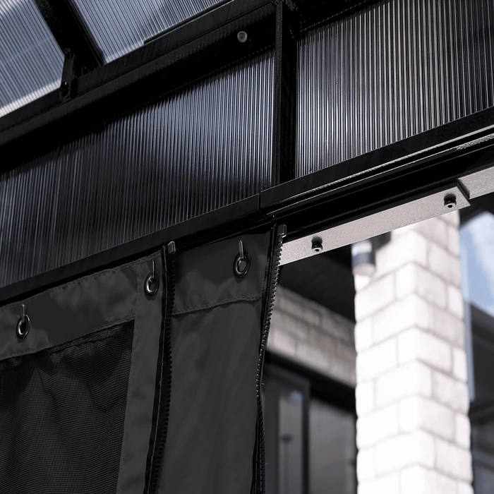 Diani Black Polyester Curtains 10 Ft. X 12 Ft. 3 Diani Black Polyester Curtains 10 Ft. X 12 Ft. - Image 3