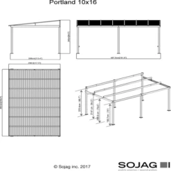 PORTLAND Wall Gazebo 10 X 16 -ShelterLogic || Arrow Shop portland 10x16 2017 schematic