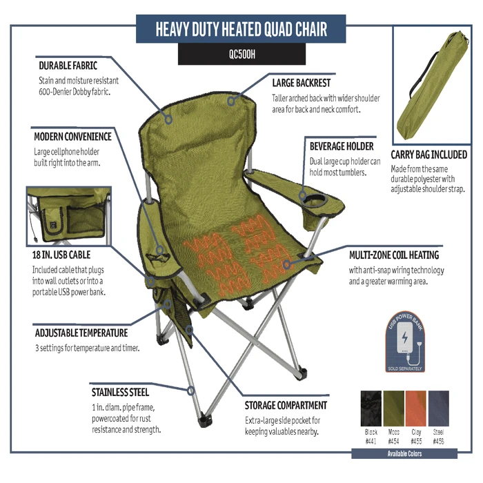 ShelterLogic Deluxe Heated Folding Quad Chair 5 ShelterLogic Deluxe Heated Folding Quad Chair - Image 5