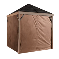 Sanibel Brown Polyester Curtains 10 Ft. X 10 Ft.