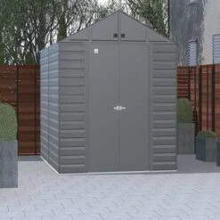 Arrow Select Steel Storage Shed, 10x14, Charcoal 17 Arrow Select Steel Storage Shed, 10x14, Charcoal -ShelterLogic || Arrow Shop scg1014cc image 01