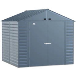 Arrow Select Steel Storage Shed, Peak, Blue Grey