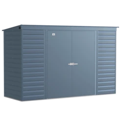 Arrow Select Steel Storage Shed, 10x4, Blue Grey