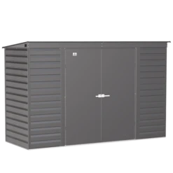Arrow Select Steel Storage Shed, 10x4, Charcoal