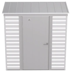 Arrow Select Steel Storage Shed, 6x4, Flute Grey -ShelterLogic || Arrow Shop scp64fg silo image 03