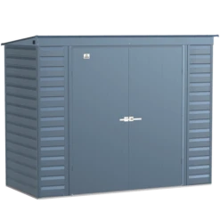 Arrow Select Steel Storage Shed, 8x4, Blue Grey