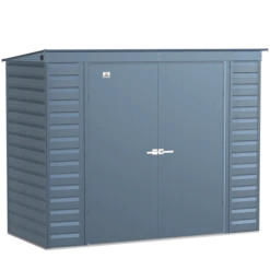 Arrow Select Steel Storage Shed, Pent, Blue Grey