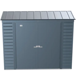 Arrow Select Steel Storage Shed, Pent, Blue Grey -ShelterLogic || Arrow Shop scp84bg silo image 03 1