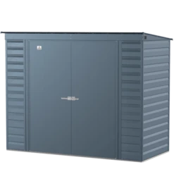 Arrow Select Steel Storage Shed, Pent, Blue Grey -ShelterLogic || Arrow Shop scp84bg silo image 06 1