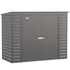 Arrow Select Steel Storage Shed, Pent, Charcoal