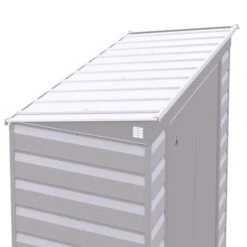 Arrow Select Steel Storage Shed, 10x4, Flute Grey -ShelterLogic || Arrow Shop scp84fg scp104fg detail image 01