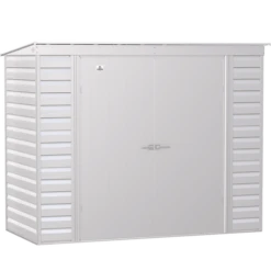 Arrow Select Steel Storage Shed, 8x4, Flute Grey