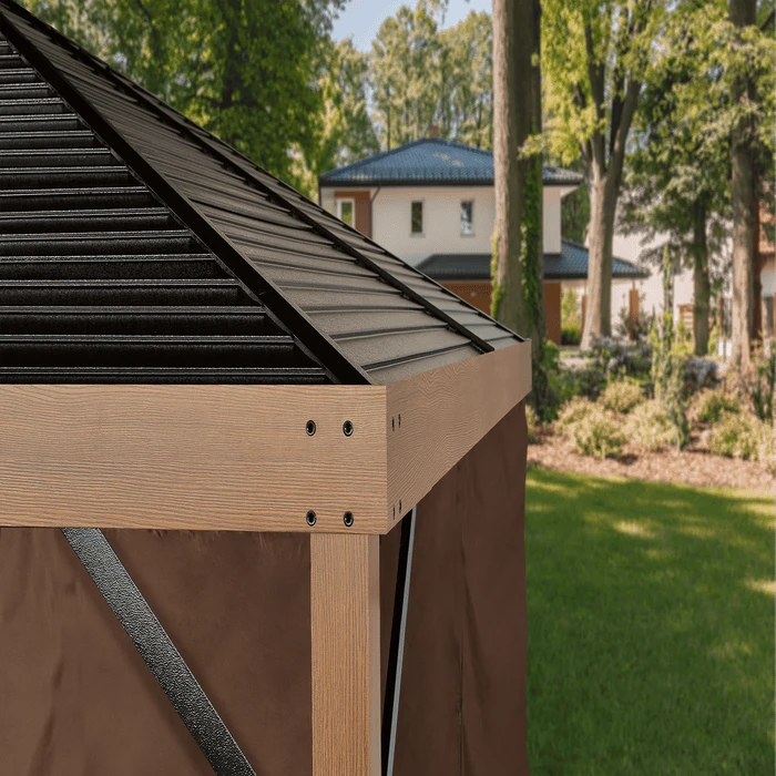 Sanibel Brown Polyester Curtains 8 Ft. X 8 Ft. 2 Sanibel Brown Polyester Curtains 8 Ft. X 8 Ft. - Image 2