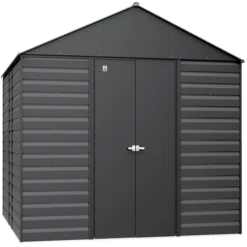 Arrow Select Steel Storage Shed, 14x14, Charcoal